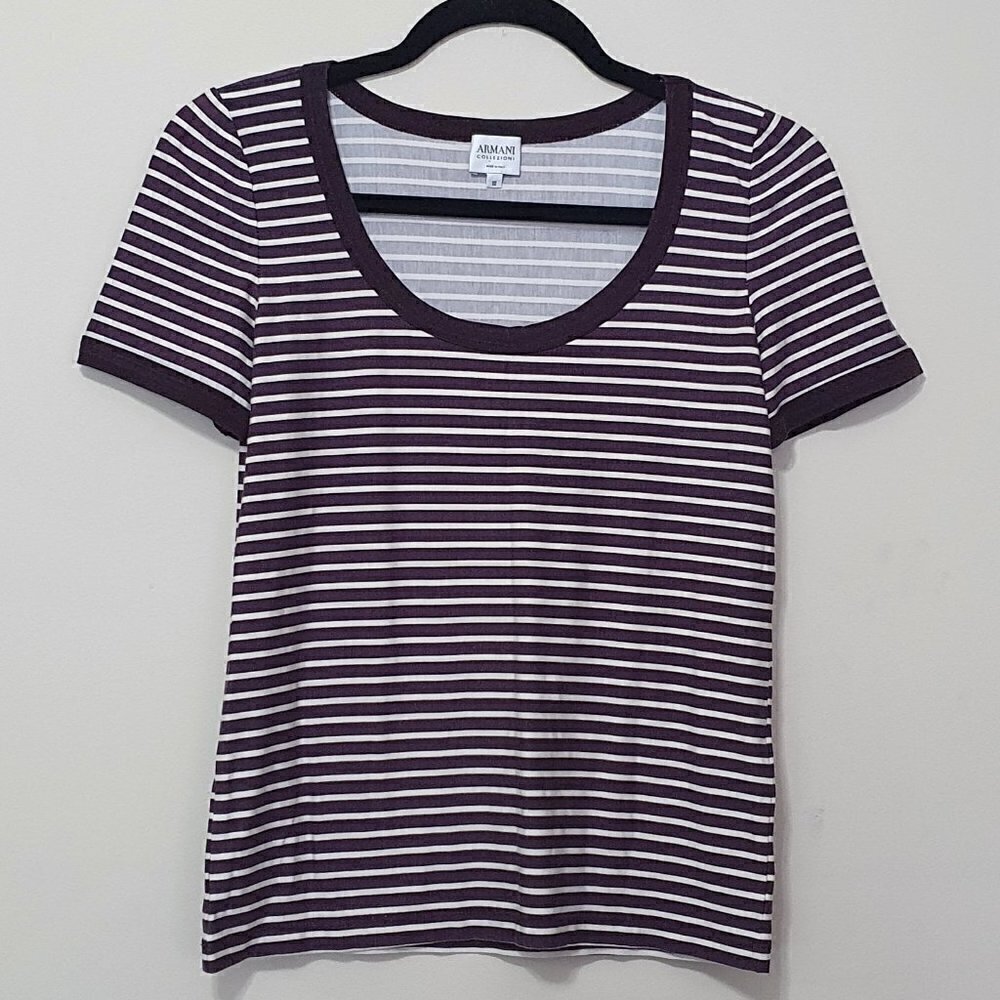 Armani Collezione Basic Striped Tee - image 1